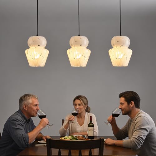 Industrial Pendant Light with Glass Shade Matte Black Pendant Lighting Adjustable Industrial Retro Style Hanging Light