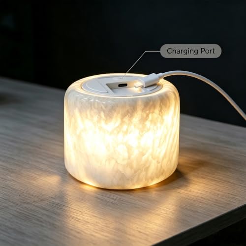 Natural Marble LED Desk Lamp Touch Control Rechargeable Dimmable