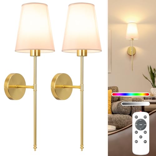 25.4 inch Battery Operated Wall Sconce Set of 2 (2 Count)