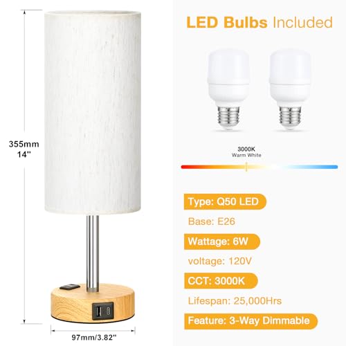 Touch Bedside Table Lamps Set of 2 (2 Count)