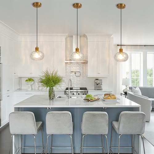 Glass Pendant Lights Kitchen Island 8 Inch Adjustable Pendant Light Fixtures with Hand