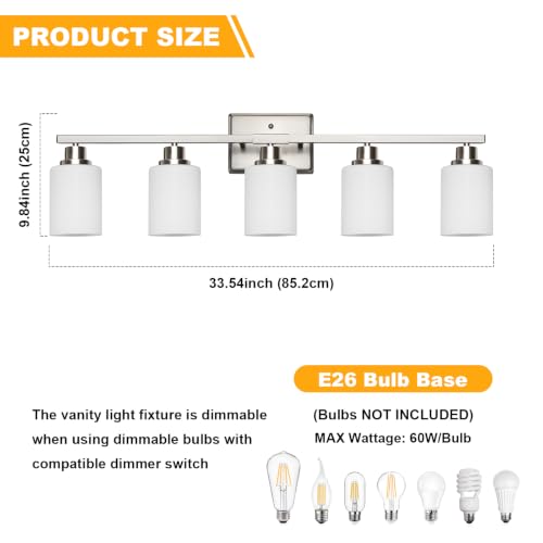 5 Light Bathroom Light Fixtures