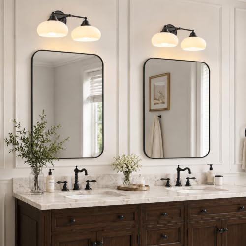 Vintage Milk Glass Wall Sconce (Black)