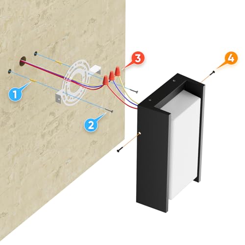 2 Pack Modern Outdoor Wall Light 24W 3000K Exterior Porch Light IP65 Waterproof Aluminum Exterior Lighting for Patio (2 Count)