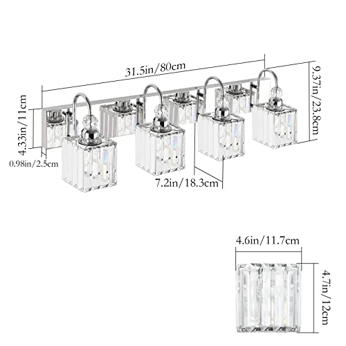 Chrome Crystal Vanity Light 4
