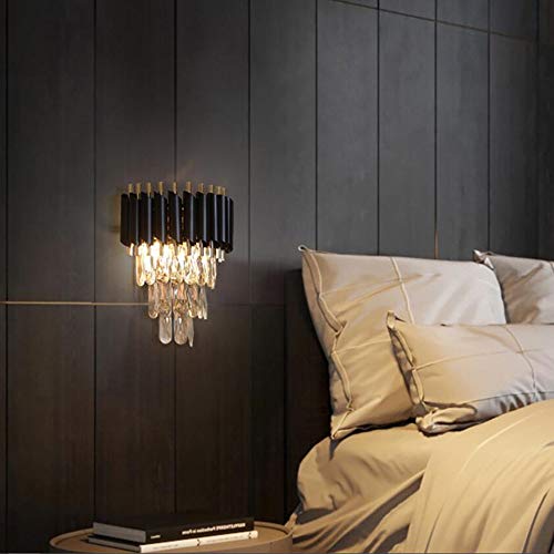 Black and Gold Crystal Wall Sconce