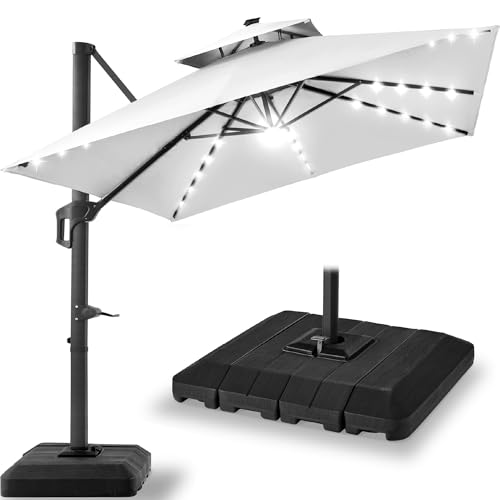 12x12ft LED Cantilever Patio Umbrella w