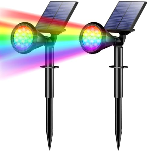 Solar Lights Outdoor Waterproof Flag Spotlights 2 Pack (2 Count)