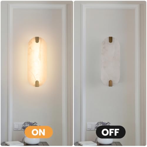 14.17 Inch Natural Alabaster Wall Sconce