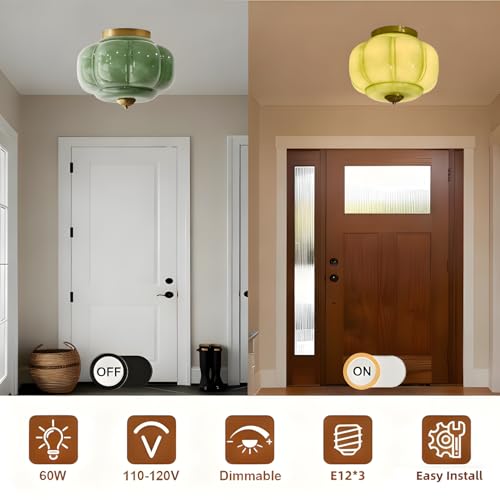 Mid Century Semi Flush Mount Ceiling Light Fixture