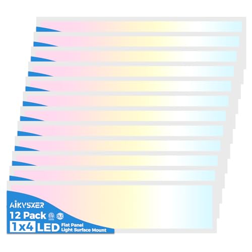 12 Pack 1x4 LED Flat Panel Light Surface Mount White (12 Count)