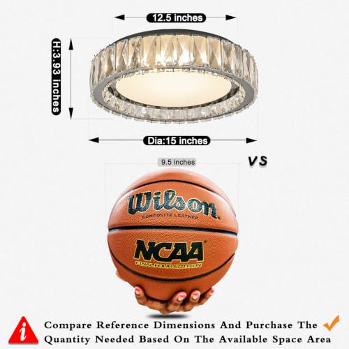 Dimmable Crystal Flush Mount Ceiling Light