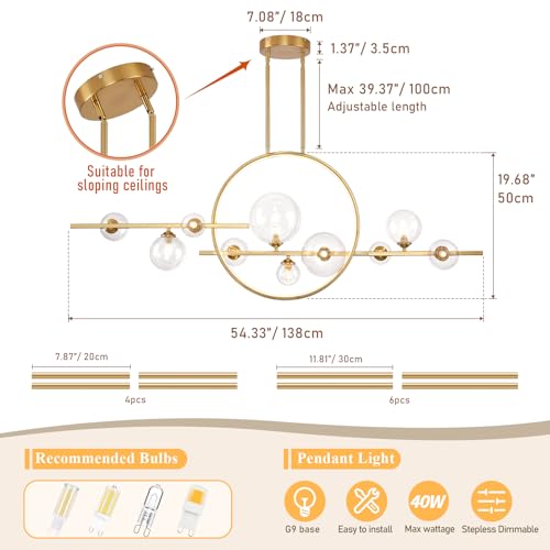 10 Light Gold Kitchen Island Light