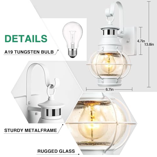 2 Pack White Motion Sensor Outdoor Light (2 Count)