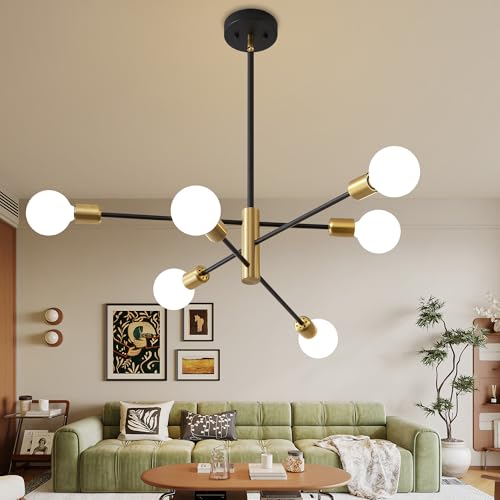 Chandeliers for Dining Room Black Gold 6