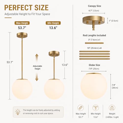 Gold Globe Pendant Light