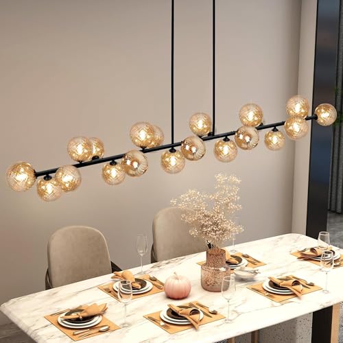 Linear Chandelier Modern 22 Lights Large Sputnik Chandelier Length 70 Inch