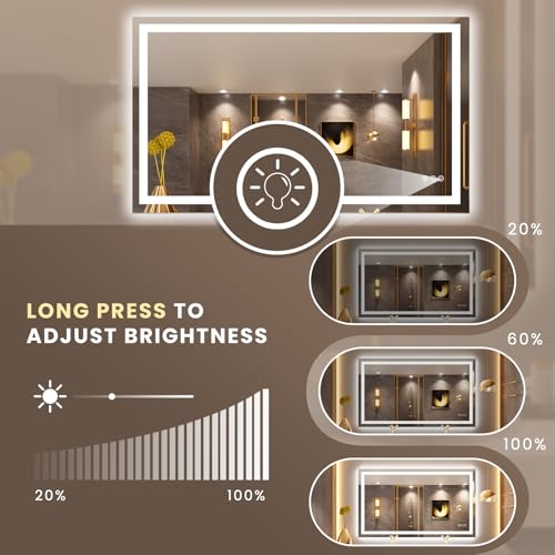 50"X30" LED Bathroom Mirror with Lights