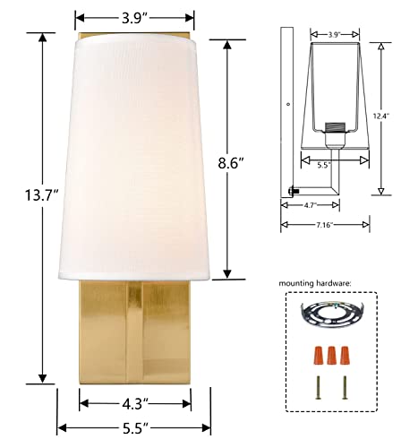 Mid Century Modern Gold Wall Sconces Set of 2 (2 Count)
