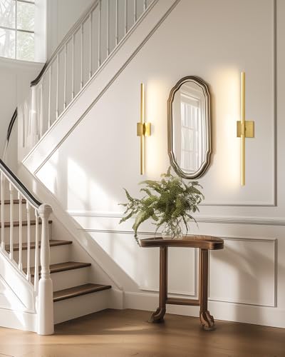 Gold Battery Operated Wall Sconces with Remote Control (2 Count)
