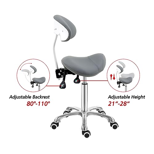 Saddle Stool Chair with Back Support