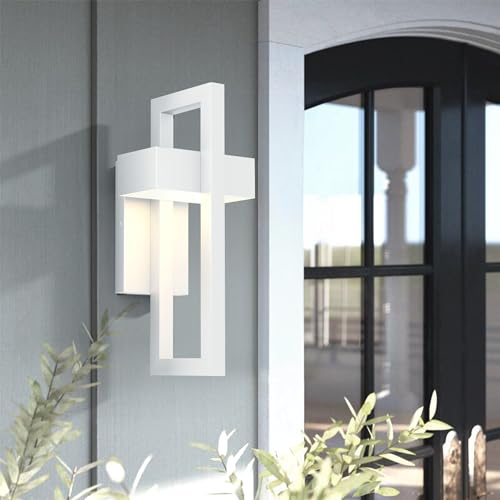 2 Packs Modern Outdoor Wall Lights 3000K Integrated LED Outdoor Wall Sconces Lighting (2 Count)