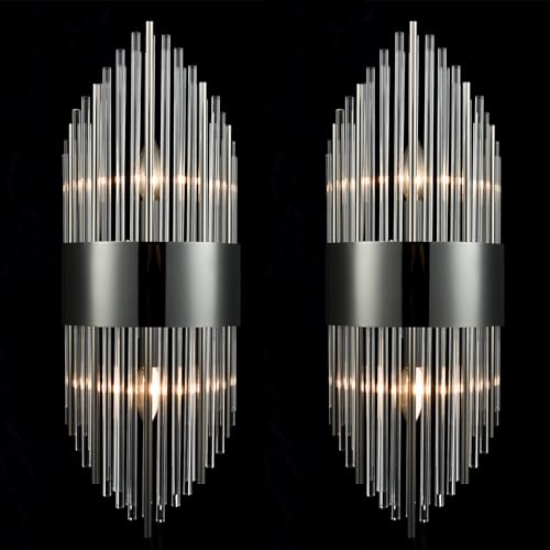 Modern 2 Light Crystal Wall Sconces Set of Two (2 Count)