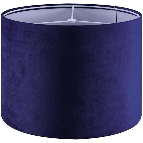 Dark Blue Velvet Drum Lamp Shade 13"×13"×10" Spider