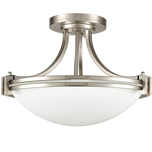 Brushed Nickel Semi Flush Mount Ceiling Light 16