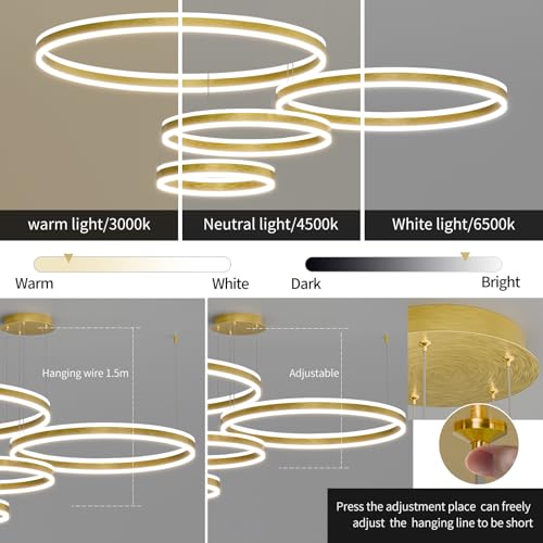 4 Ring Modern Ceiling Chandelier Light