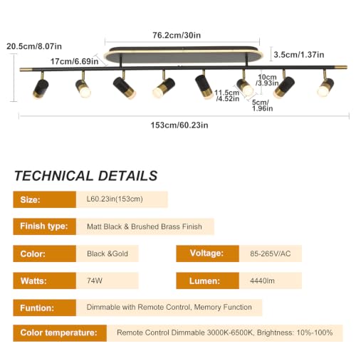 8 Light LED Track Lighting Fixtures Ceiling