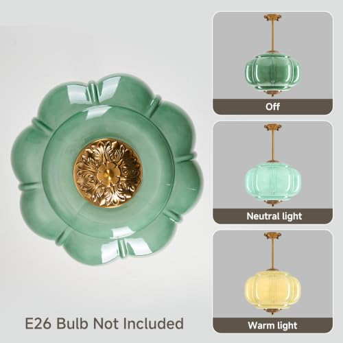 Semi Flush Mount Ceiling Light (Green 15")