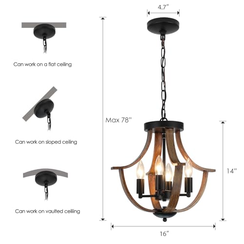 Farmhouse Hanging Pendant Lighting (4 Count)