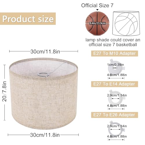 medium size drum lampshades Set of 2 for table lamps