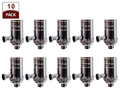 Vintage Turn Knob Dimmer Lamp Socket for Incandescent LED Bulbs (10 Count)