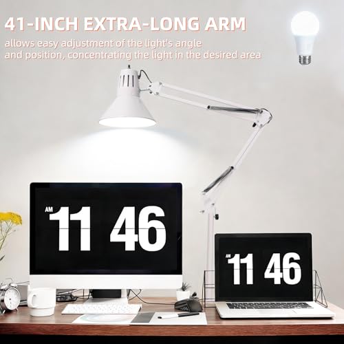 White Desk Lamp with Clamp