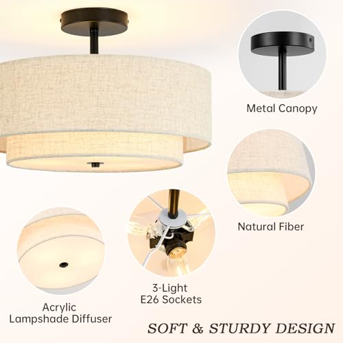 16" Semi Flush Mount Ceiling Light