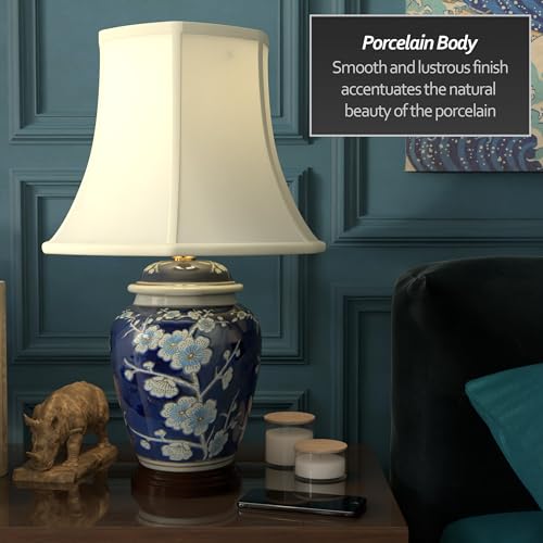 22" Blue Cherry Blossom Lamp