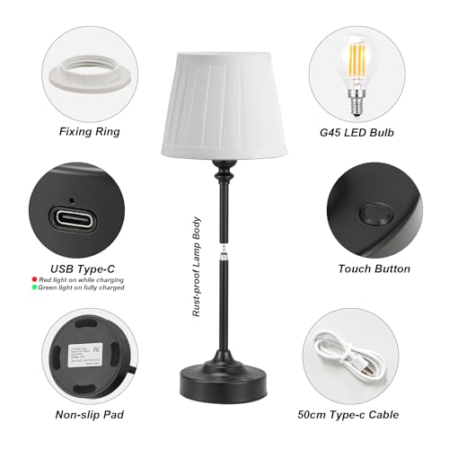 Cordless Table Lamps Rechargeable Set (2 Count)