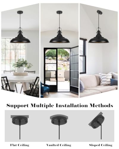 16 Inch Black Pendant Light