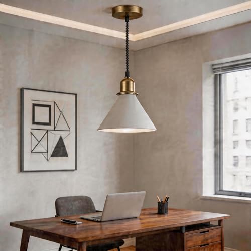 UL Listed] Vintage Brass Pendant Light Kit Industrial