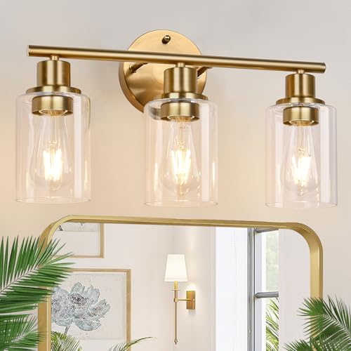 3 Light Gold Bathroom Light Fixtures