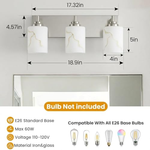 3 Light Bathroom Light Fixture