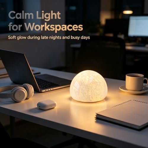 Natural Marble Lamp Cordless Touch Control Night Light 3