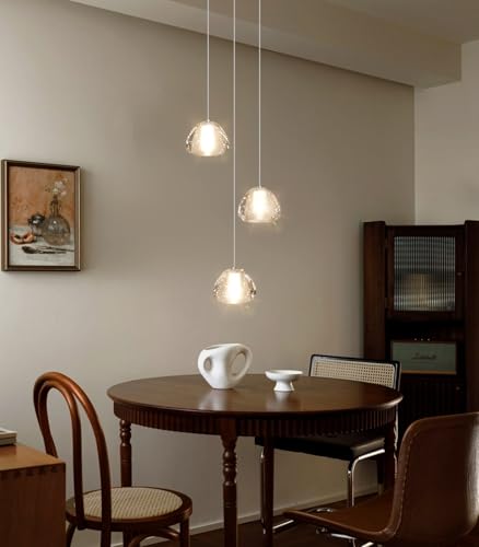Modern Chandelier Crystal Pendant Light for Kitchen Island Dining Room Bedroom Hallway Silver