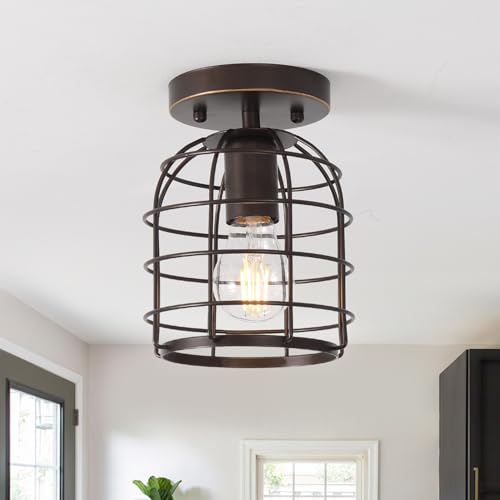 Industrial Vintage Flush Mount Ceiling Light