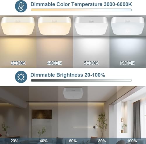 Rechargeable Motion Sensor Ceiling Light with Remote