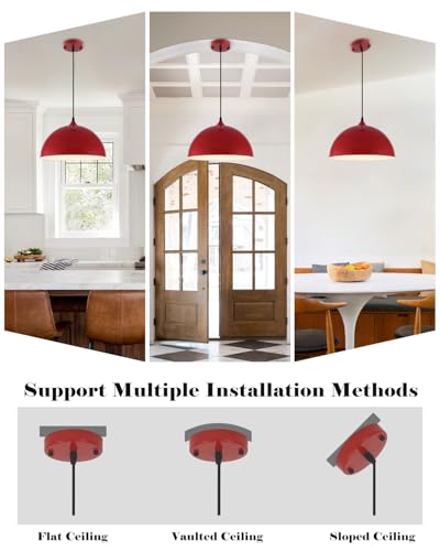Red Pendant Lights Kitchen Island 2 Pack
