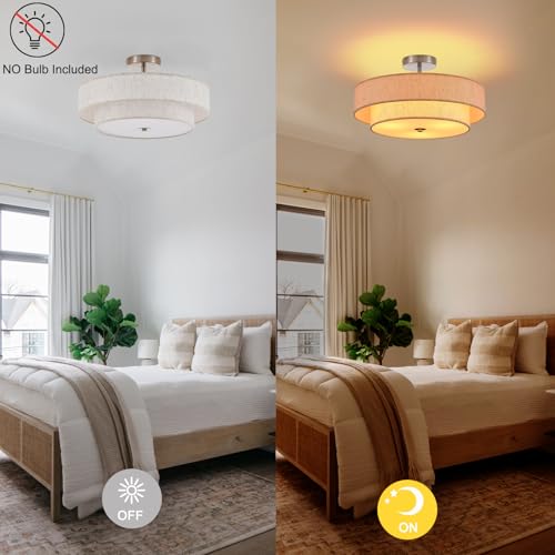 18" Chrome Semi Flush Mount Ceiling Light