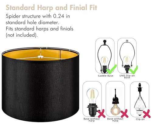 16 Inch Large Drum Lamp Shades Set of 2 (2 Count)
